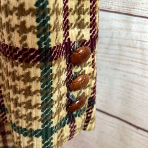 VINTAGE CRICKETEER PLAID CORDUROY BLAZER - Picture 7 of 11